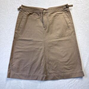 Lauren Ralph Lauren Skirt Women 14‎ Brown Khaki Equestrian Riding Skirt Academia